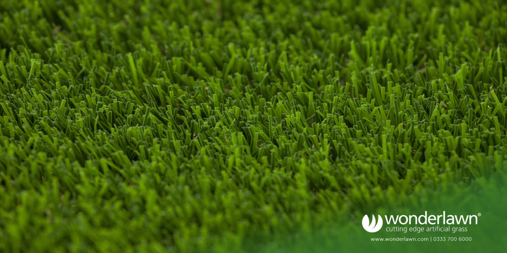 Luxury artificial grass looks like a deep plush lawn