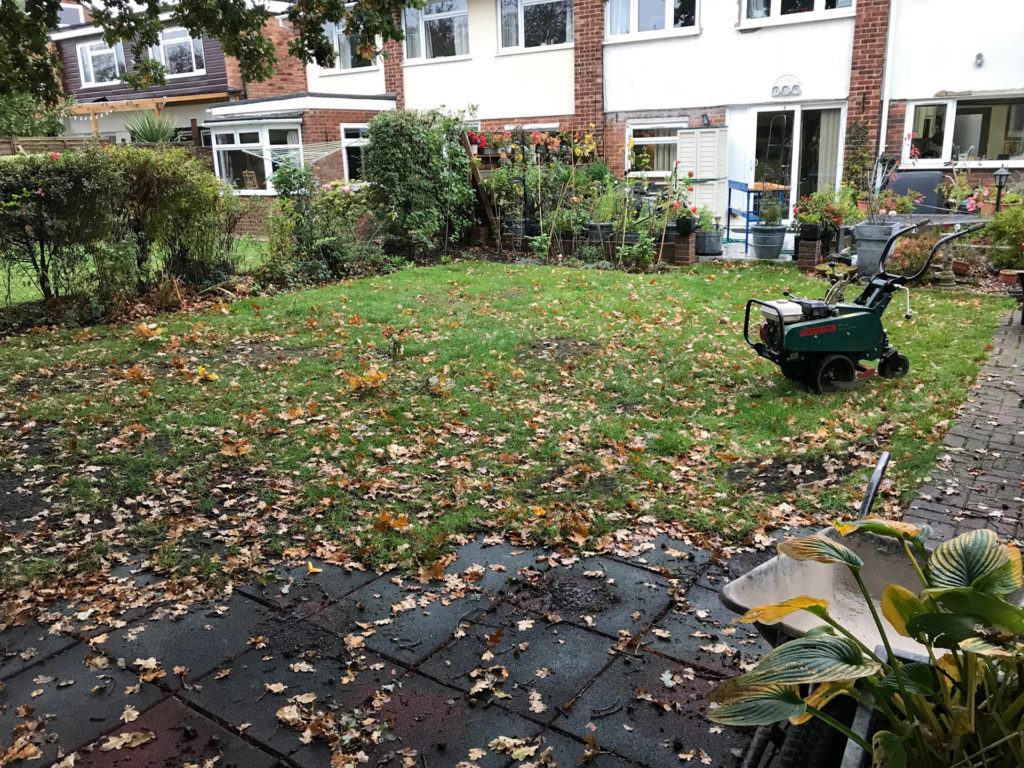 The old muddy lawn before installation begins