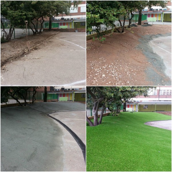 artificial turf before vs after